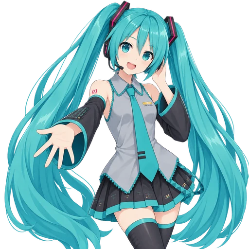 Hatsune Miku — AI PNGTuber character generated from the prompt below