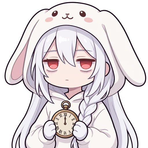 Rabbit hoodie — AI PNGTuber character redrawn from a reference image