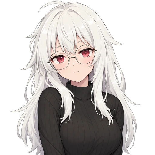 White-haired bookworm — AI PNGTuber character redrawn from a reference image