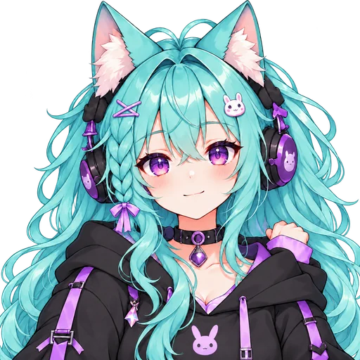 PNGTuber candidate 4 AI PNGTuber candidate 4 of 4 — take four of one mint-haired cat-ear gamer brief