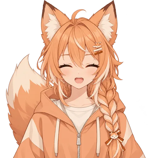 Fox Streamer, blink-talking frame: mouth open, eyes closed